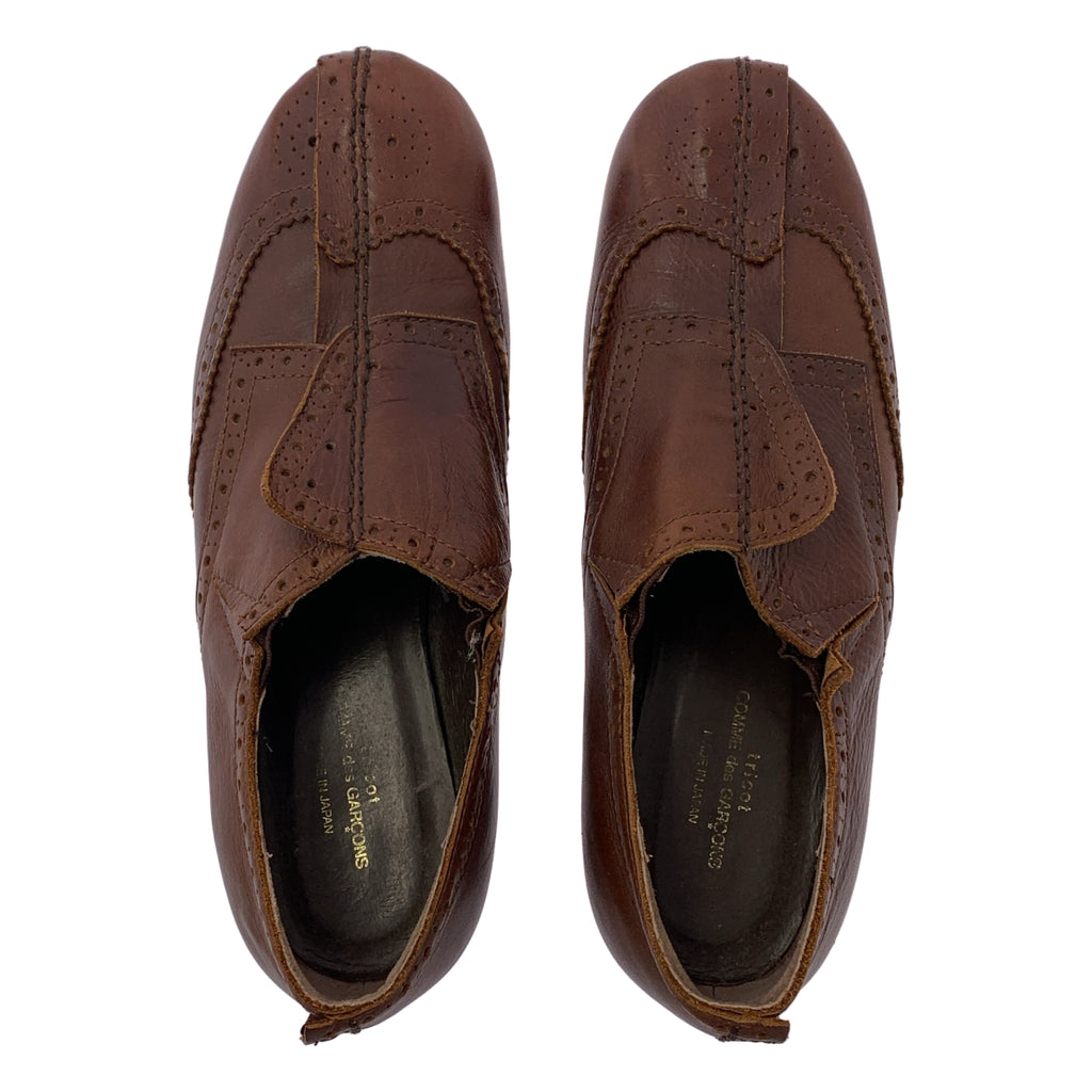 COMME des GARÇONS | 經編針織布料翼尖皮鞋 |尺寸 23 1/2 |女性的