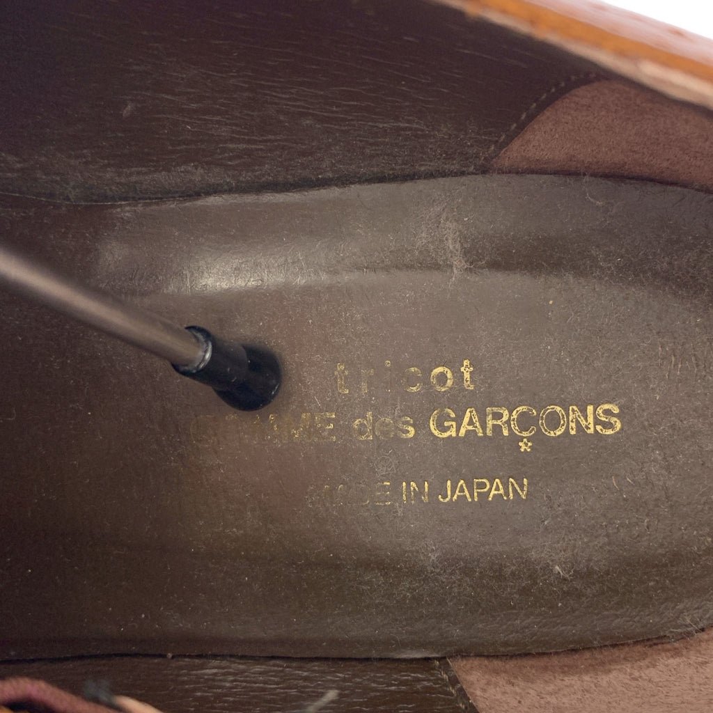 COMME des GARÇONS | 經編針織布料翼尖皮鞋 |尺寸 23 1/2 |女性的