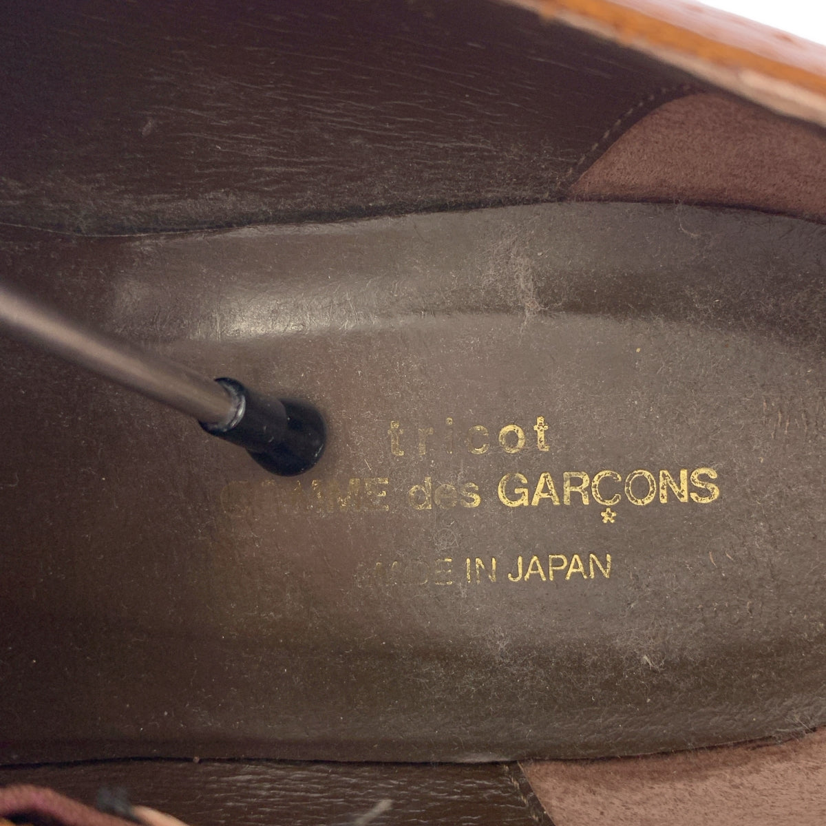 COMME des GARÇONS | 經編針織布料翼尖皮鞋 |尺寸 23 1/2 |女性的