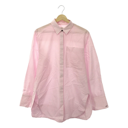 [Good Condition] ENFOLD | 2024SS | STRIPE SOLID-SLEEVE SHIRT | Basic Shirt | 38 | Pink/White | Women's