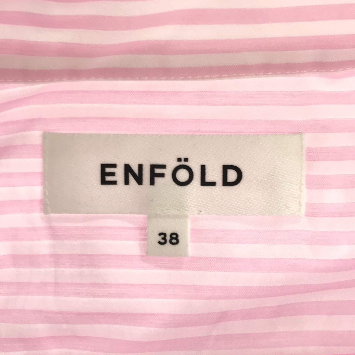 【美品】  ENFOLD / エンフォルド | 2024SS | STRIPE SOLID-SLEEVE SHIRT ベーシックシャツ | 38 | ピンク/ホワイト | レディース