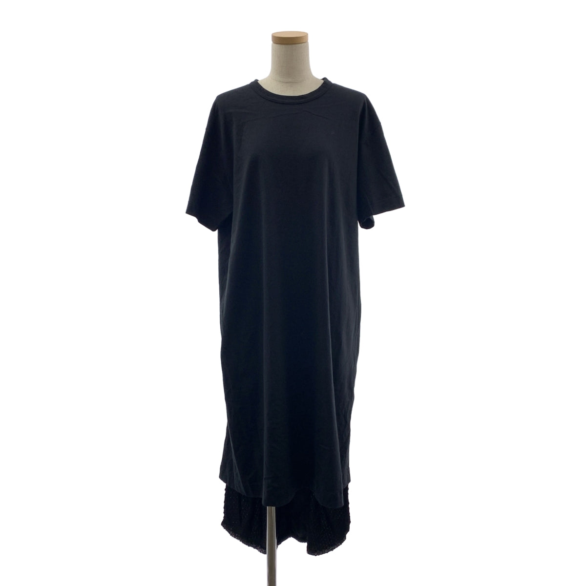 COMME des GARCONS HOMME PLUS / コムデギャルソンオムプリュス | 2018SS | スパンコール 装飾 ファー切替 変形 燕尾 ロングカットソー Tシャツ | L | メンズ