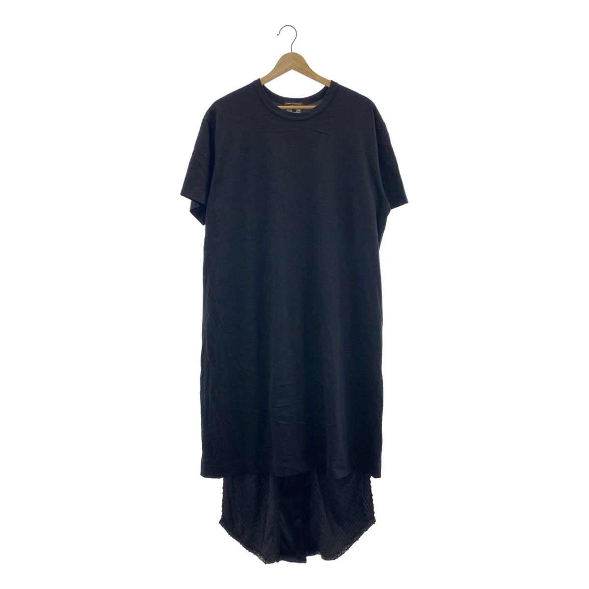 COMME des GARCONS HOMME PLUS / コムデギャルソンオムプリュス | 2018SS | スパンコール 装飾 ファー切替 変形 燕尾 ロングカットソー Tシャツ | L | メンズ