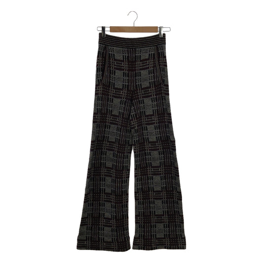 BOTTEGA VENETA | Jacquard knit flare easy pants | Bordeaux/white/black | Women's