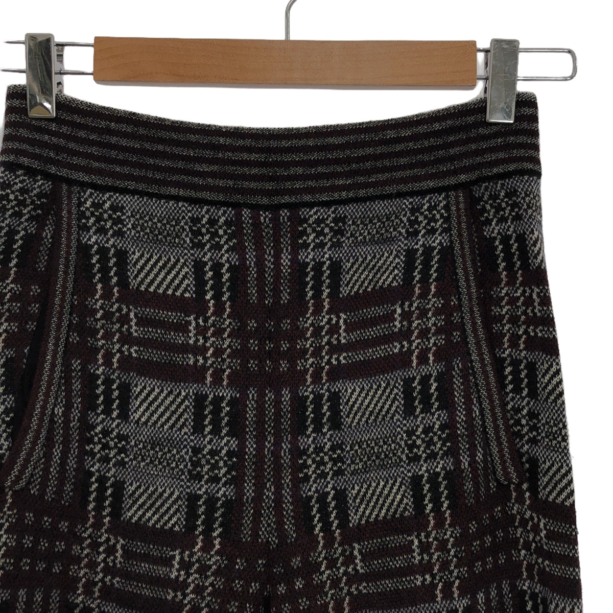 BOTTEGA VENETA | Jacquard knit flare easy pants | Bordeaux/white/black | Women's