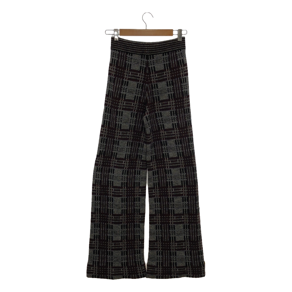 BOTTEGA VENETA | Jacquard knit flare easy pants | Bordeaux/white/black | Women's