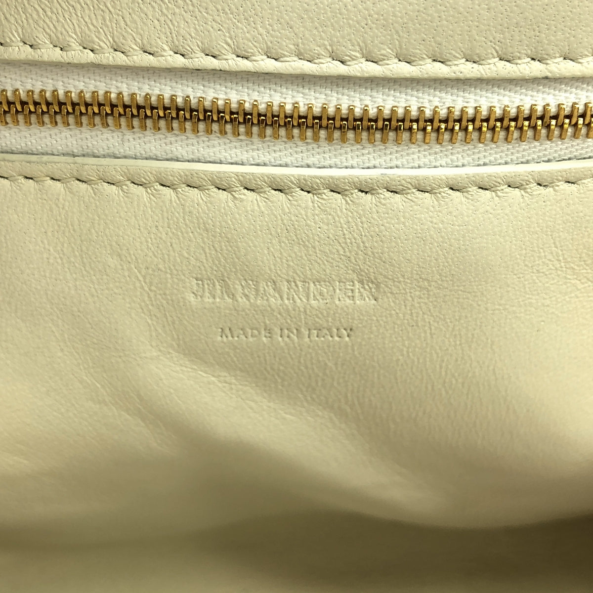 【미품】 JIL SANDER / 질 썬더 | Goji Bamboo Square / 가죽 로고 가마구치 대나무 핸들 가방 | 베이지 | 여성