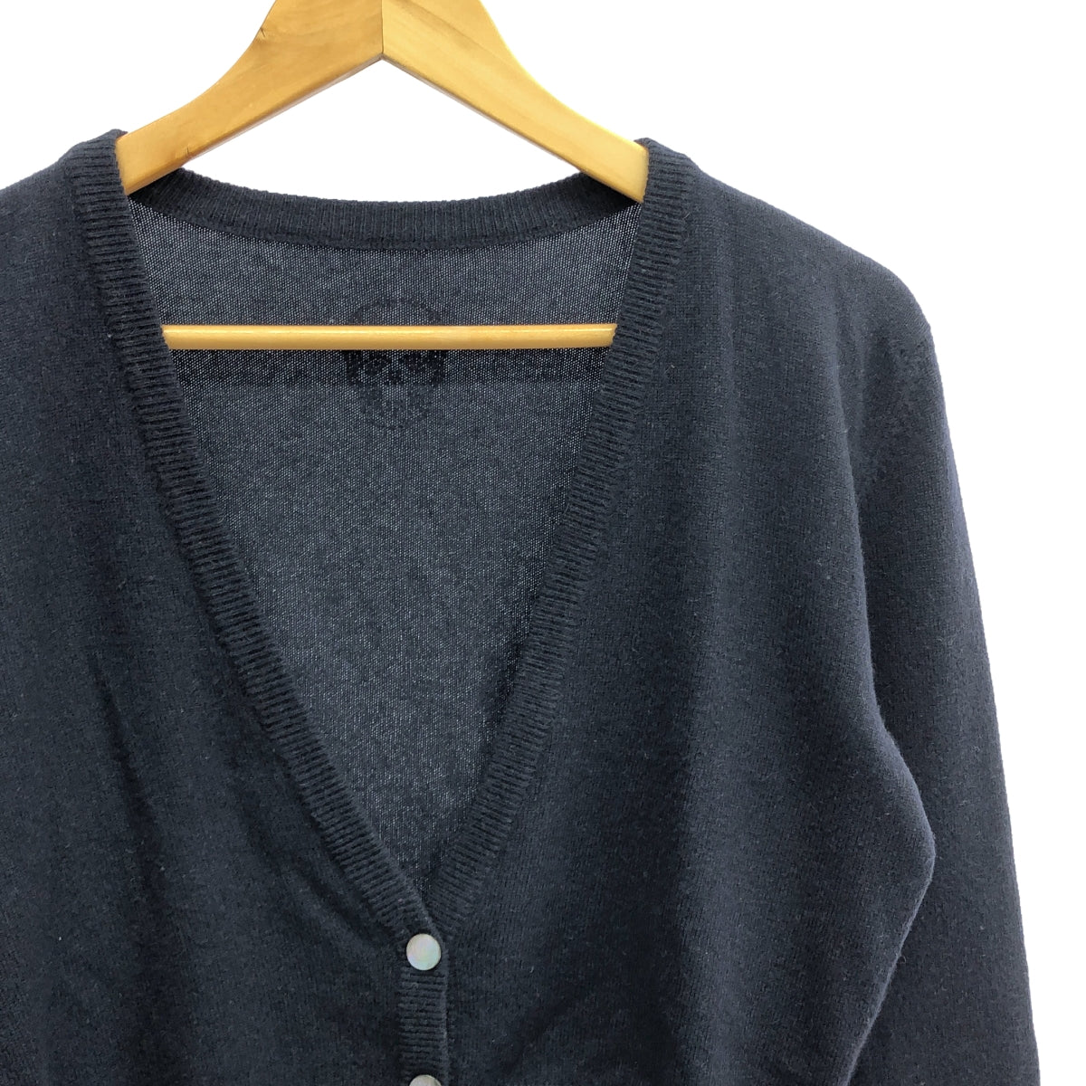 lucien pellat-finet / 루시안 페라피네 | 캐시미어 백스컬 V넥 가디건 | L | 네이비 |