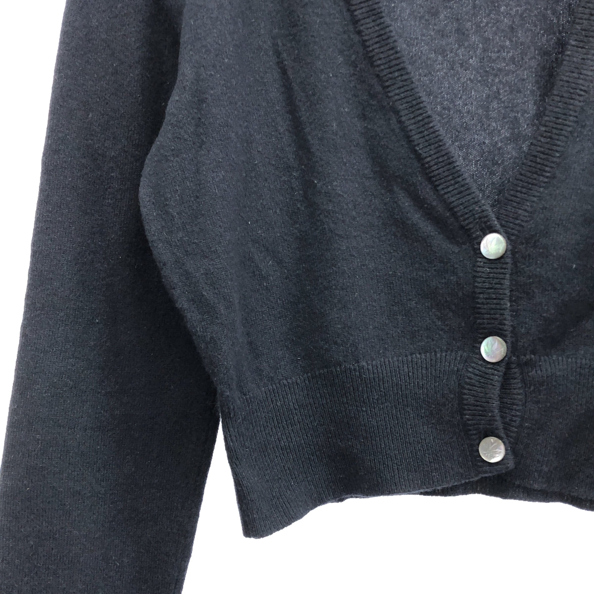 lucien pellat-finet / 루시안 페라피네 | 캐시미어 백스컬 V넥 가디건 | L | 네이비 |