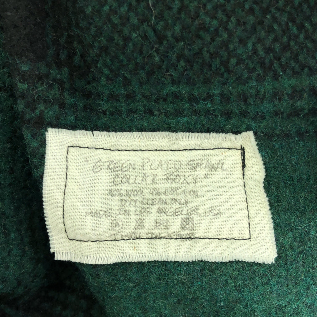GREG LAUREN / グレッグローレン | GREEN PLAID SHAWL COLLAR BOXY / ウール デニム切替 オーバージャケット | 3 | グリーン/ブラック | メンズ