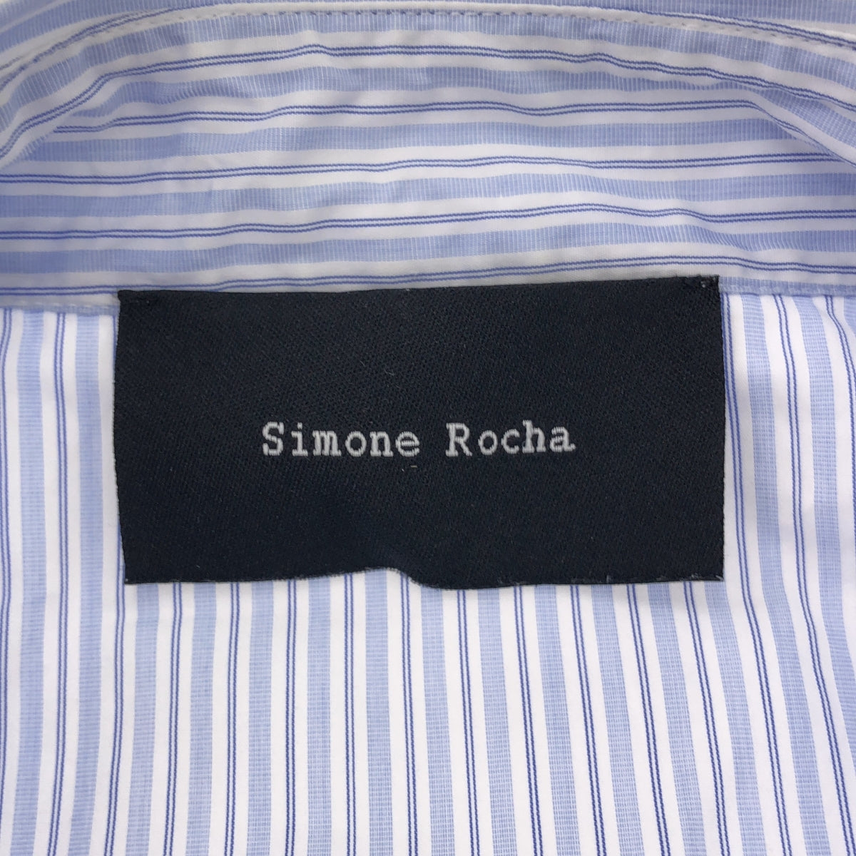 【美品】  Simone Rocha / シモーネロシャ | ギャザー ボリューム シャツ ワンピース | UK10 | ホワイト/ブルー | レディース
