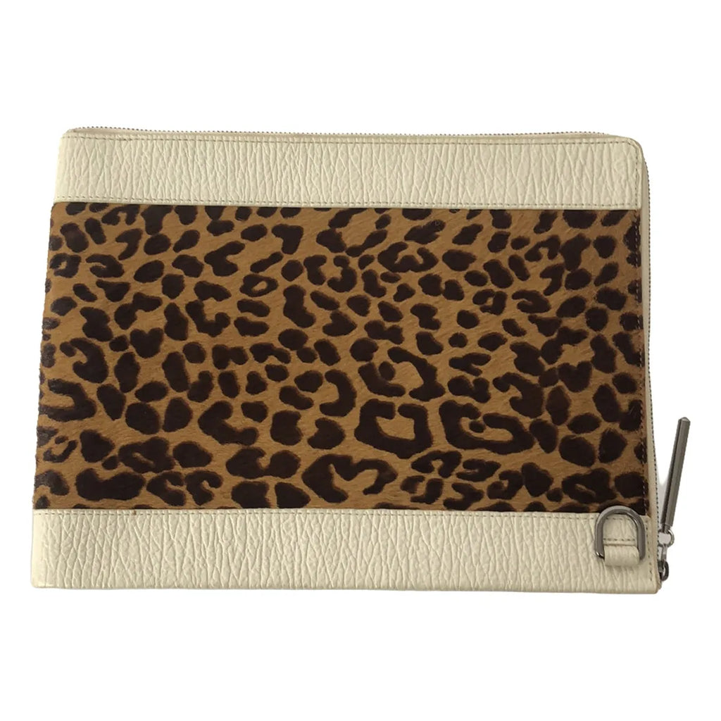 3.1 Phillip Lim |豹紋皮革手拿包 |米色/白色|女性的