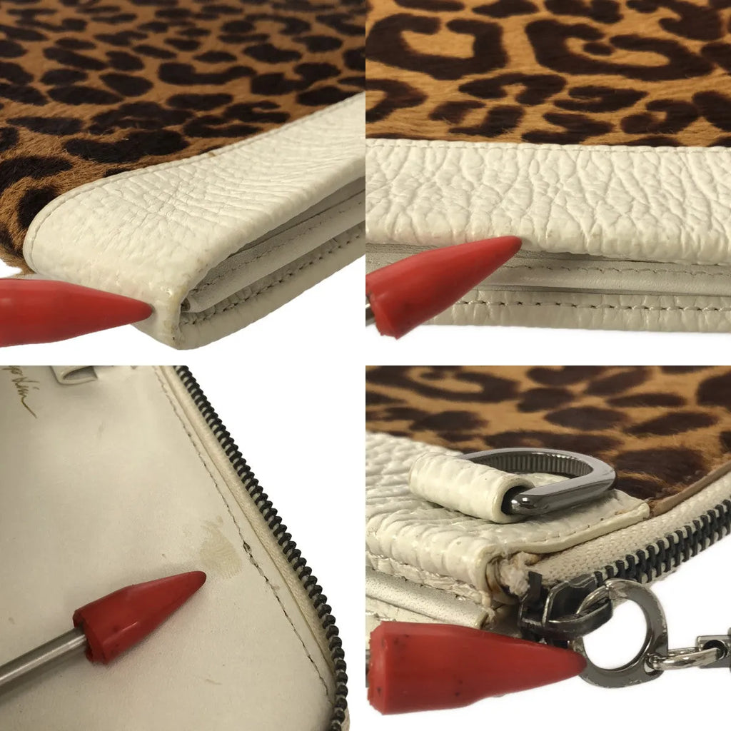 3.1 Phillip Lim |豹紋皮革手拿包 |米色/白色|女性的