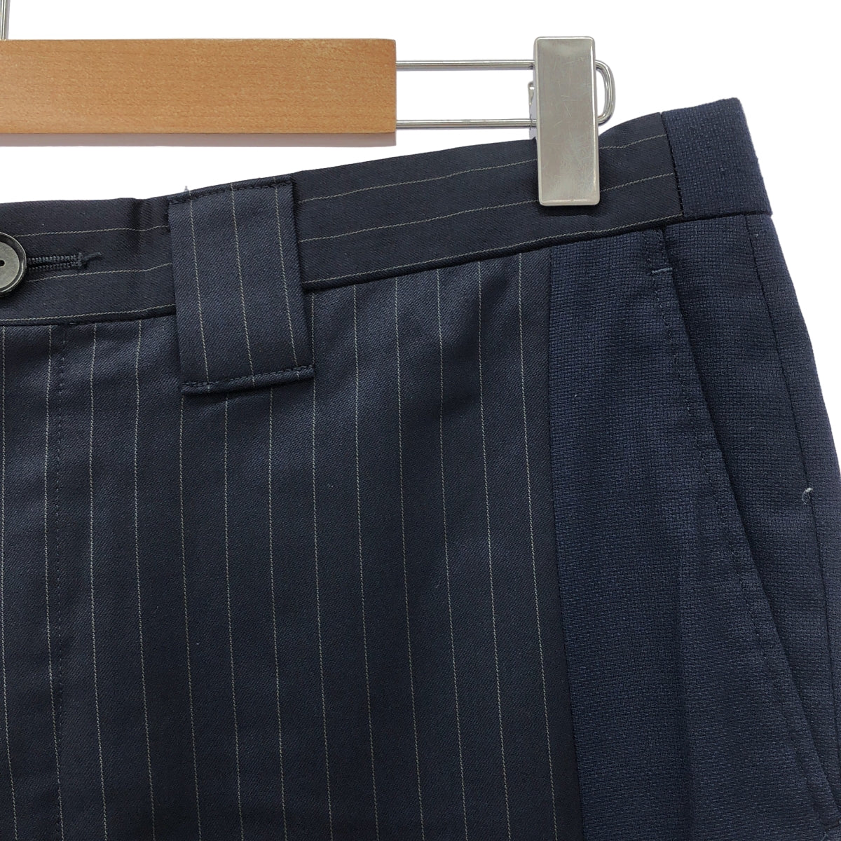 MIHARA YASUHIRO / 미하라야스 히로 | 셋업 울 스트라이프 패널 전환 2B 테일러드 재킷 슬랙스 | 46 |