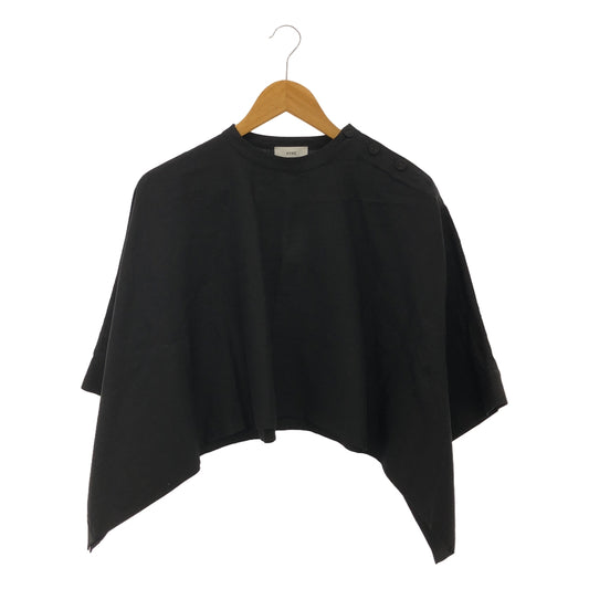 [Good Condition] HYKE | 2022SS | LINEN PONCHO Oversized Pullover Blouse | F | Black | Women's