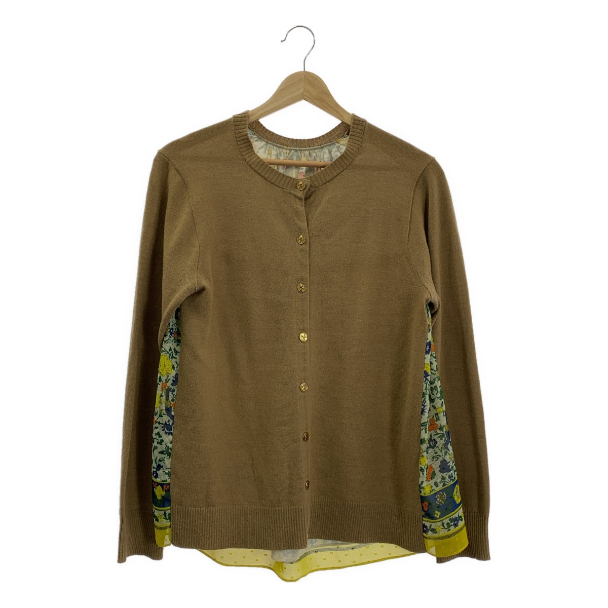 MUVEIL / 뮤베일 | 다른 소재 백 프린트 울 가디건 | 38 |