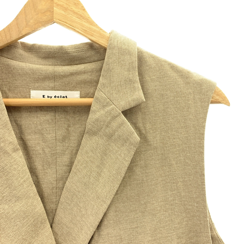 E by eclat | 亞麻混紡雙排扣長馬甲 | 40碼 | 女款