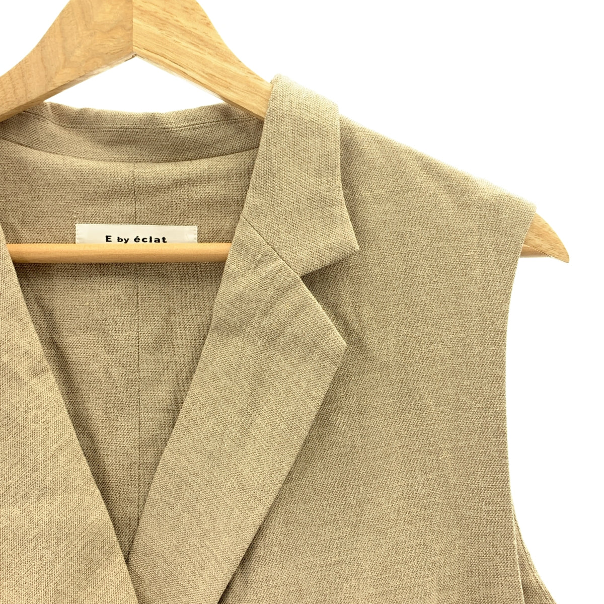 E by eclat | 亞麻混紡雙排扣長馬甲 | 40碼 | 女款