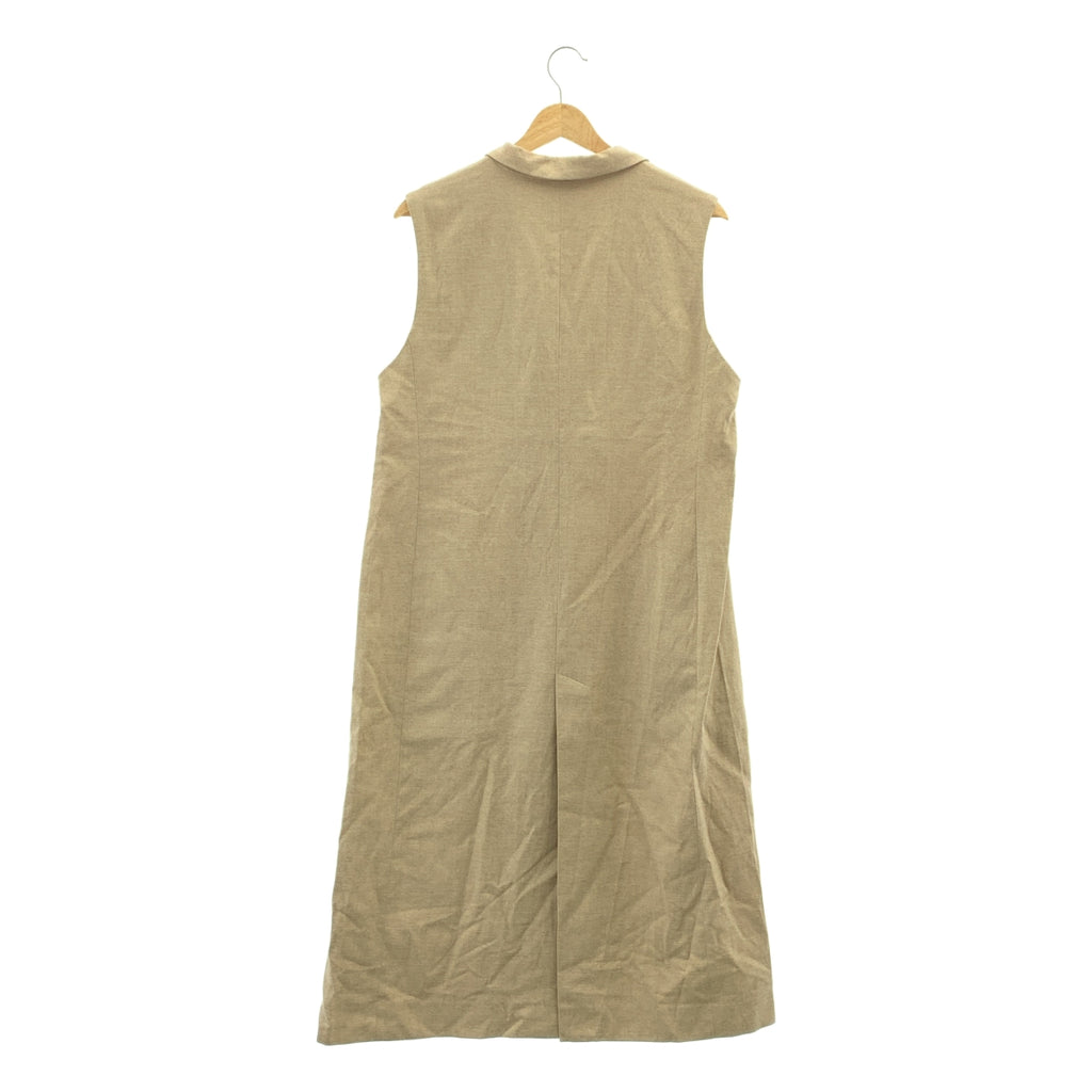 E by eclat | 亞麻混紡雙排扣長馬甲 | 40碼 | 女款