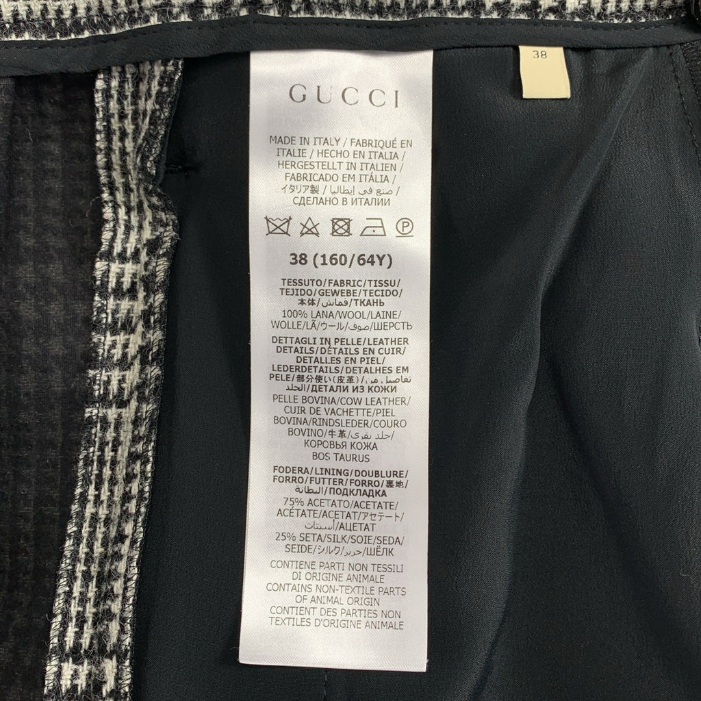 GUCCI / グッチ | ウール 千鳥格子 プリーツ ハーフパンツ | 38 | レディース