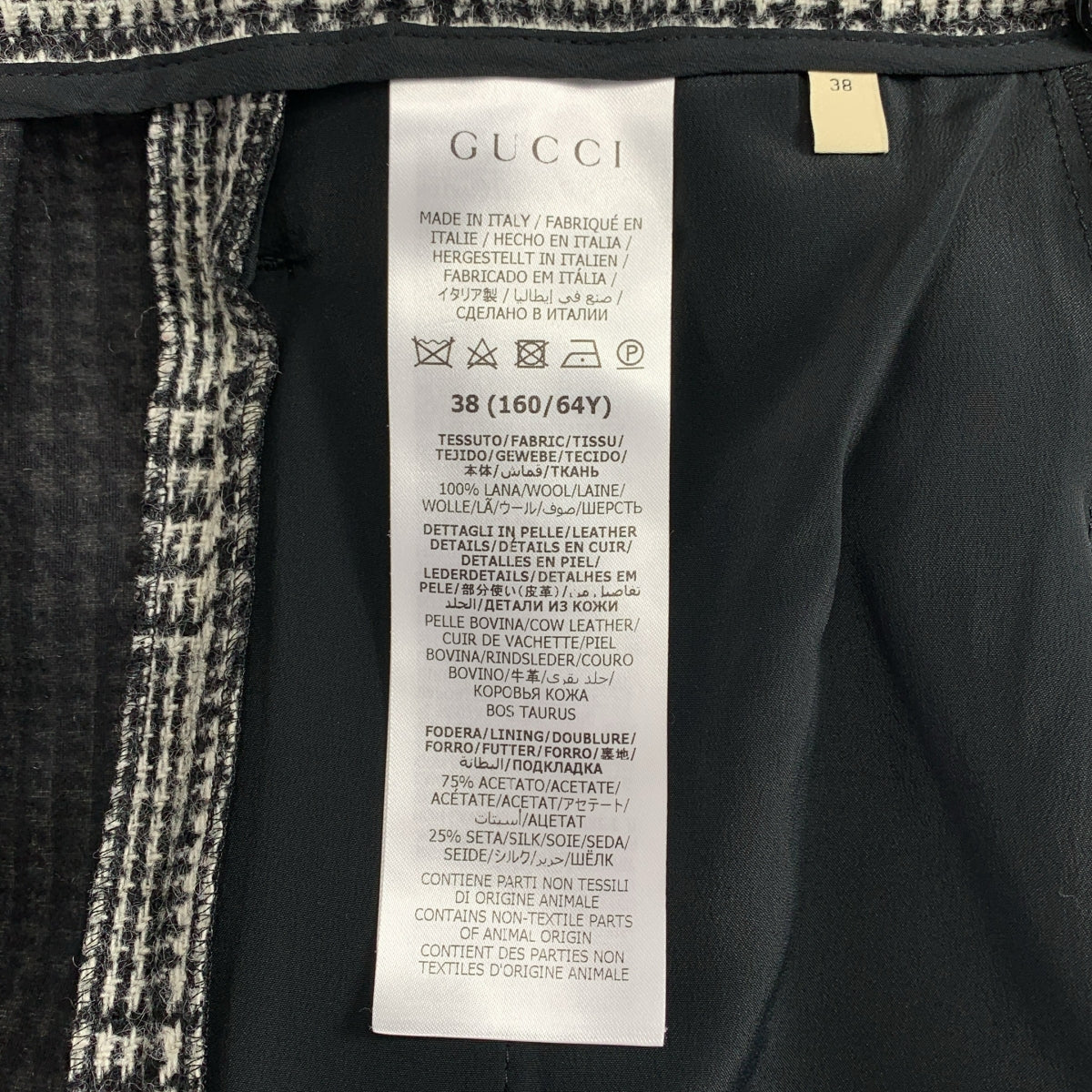 GUCCI / グッチ | ウール 千鳥格子 プリーツ ハーフパンツ | 38 | レディース