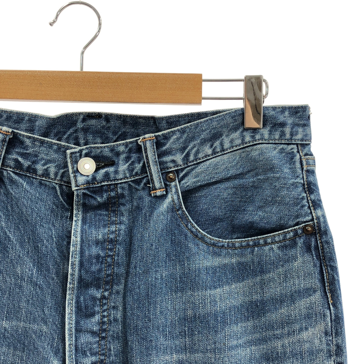 A.PRESSE / アプレッセ | 2023SS | Washed Denim Pants E / セルビッチ デニムパンツ | 34 | BLEACH | メンズ