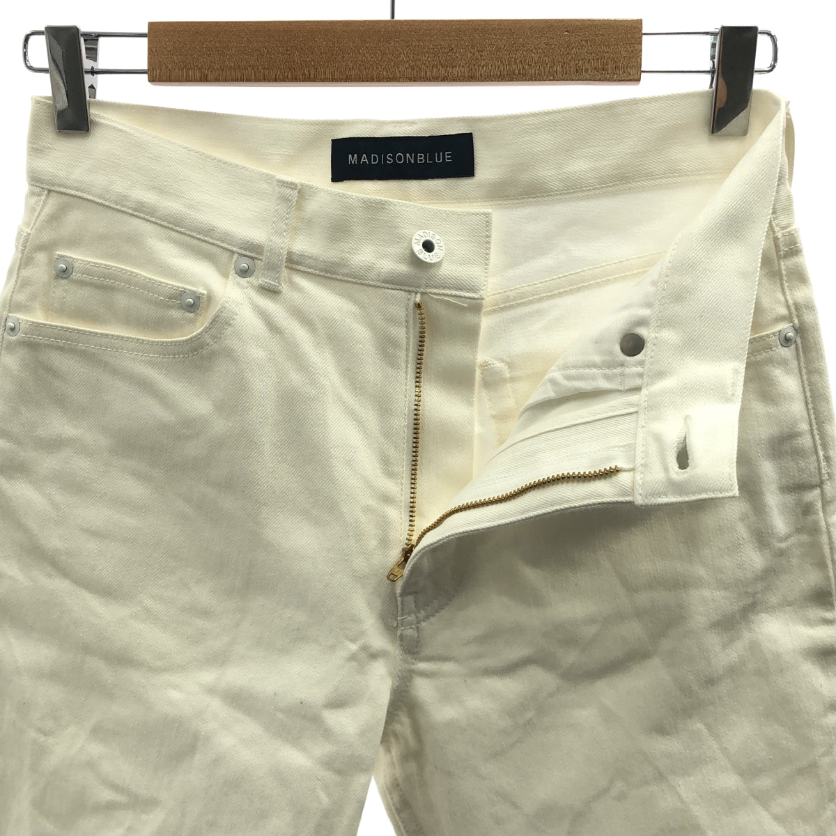 MADISON BLUE / マディソンブルー | HEM CUT SLIM FLARE DENIM フレア デニムパンツ | 02(M) | ホワイト | レディース