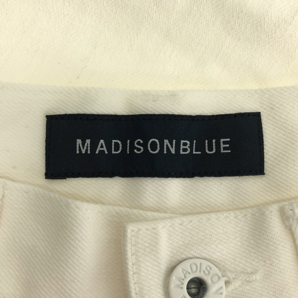 MADISON BLUE / 매디슨 블루 | HEM CUT SLIM FLARE DENIM 플레어 데님 팬츠 | 02(M) | 화이트 | 여성