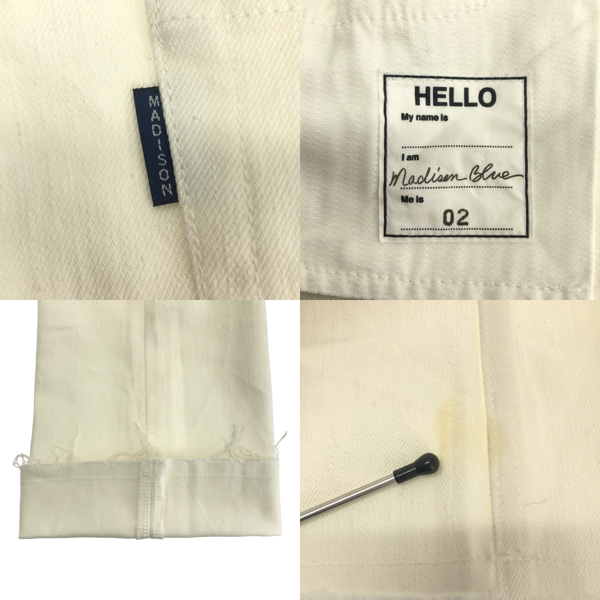 MADISON BLUE / マディソンブルー | HEM CUT SLIM FLARE DENIM フレア デニムパンツ | 02(M) | ホワイト | レディース