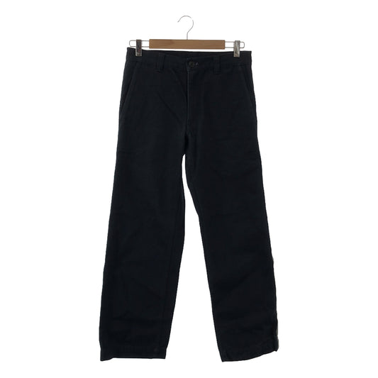 COMME des GARCONS HOMME PLUS | 2007AW | Cotton twill leather tape side line straight pants | SS | Navy | Men's