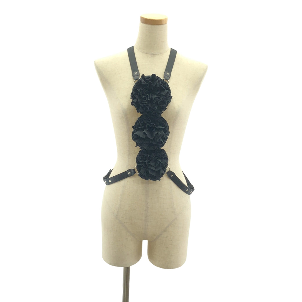 【美品】  noir kei ninomiya / ノワールケイニノミヤ | 2023SS | プリーツ フラワー ハーネス | M | ブラック | レディース