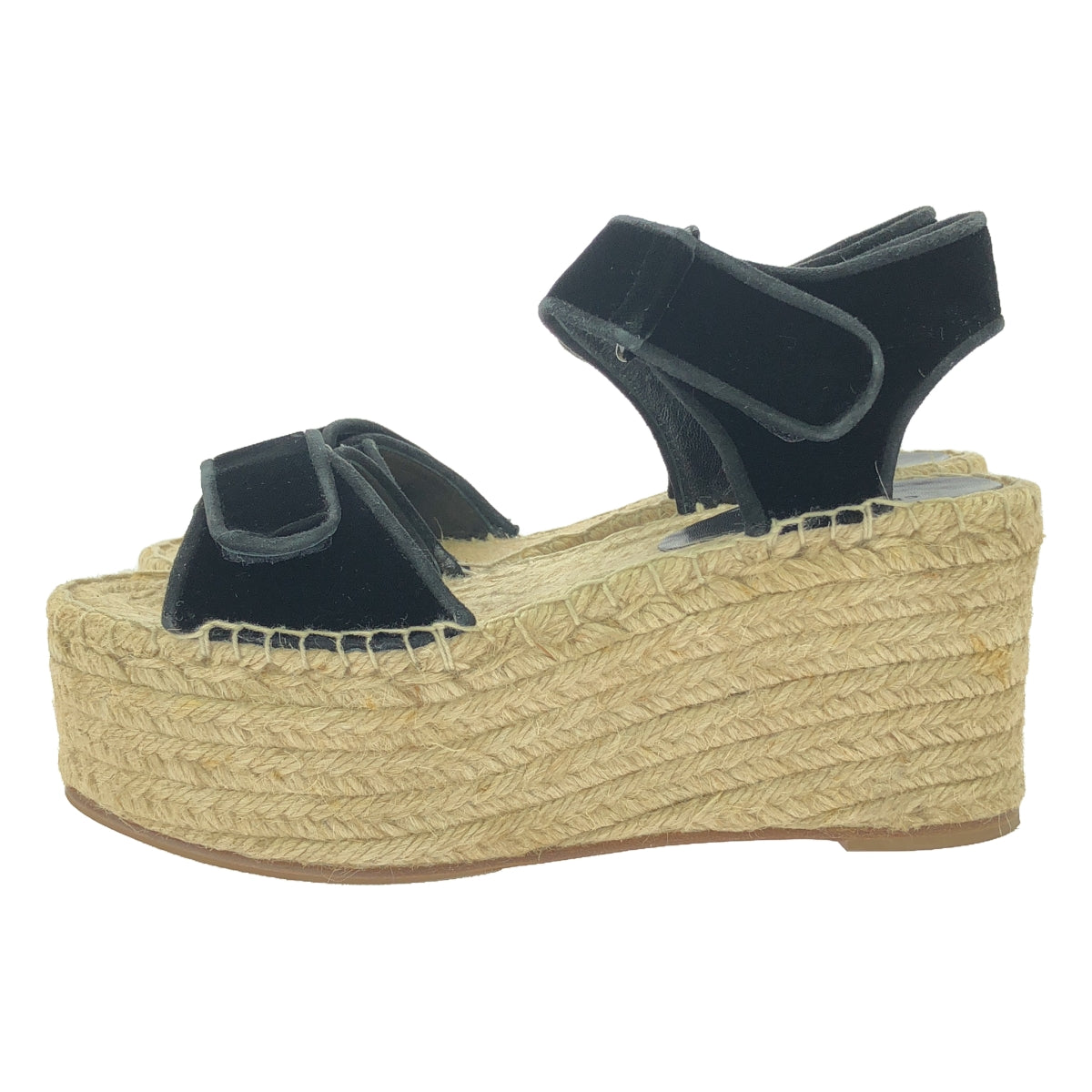 CELINE | Phoebe velour wedge sandals | 37 | Women's