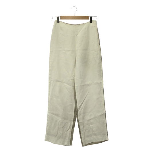 HERMES | Margiela-era linen bicolor wide pants | 36 | White/Grey | Women's