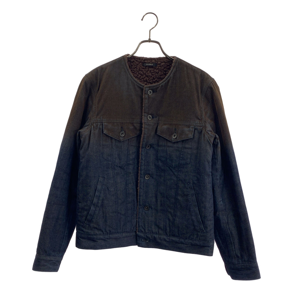 TAAKK / ターク | グラデーション ボア ノーカラーデニムジャケット | 2 | メンズ