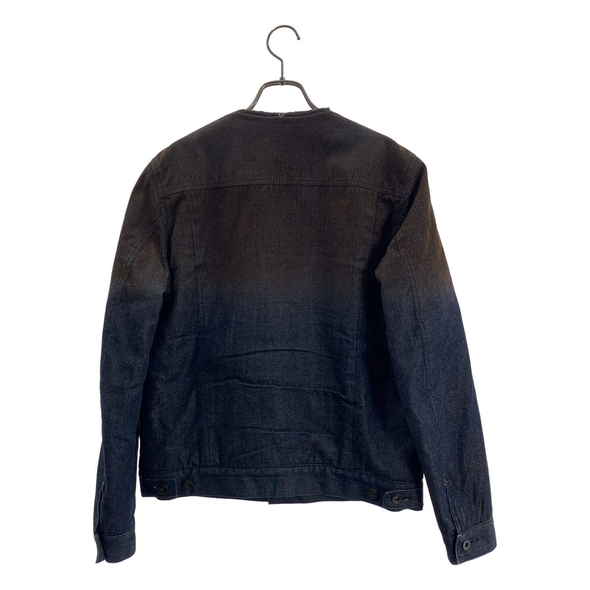 TAAKK / ターク | グラデーション ボア ノーカラーデニムジャケット | 2 | メンズ