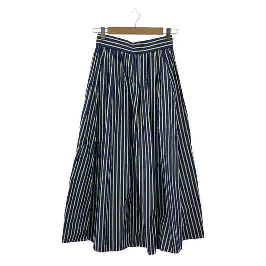 UNITED ARROWS | Striped Gathered Flare Skirt | Size 36 | Women's