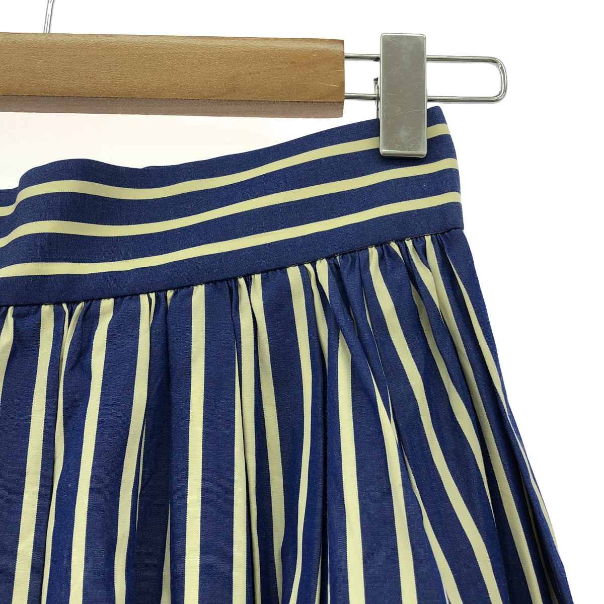 UNITED ARROWS | Striped Gathered Flare Skirt | Size 36 | Women's