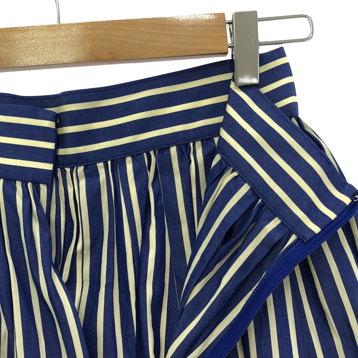 UNITED ARROWS | Striped Gathered Flare Skirt | Size 36 | Women's