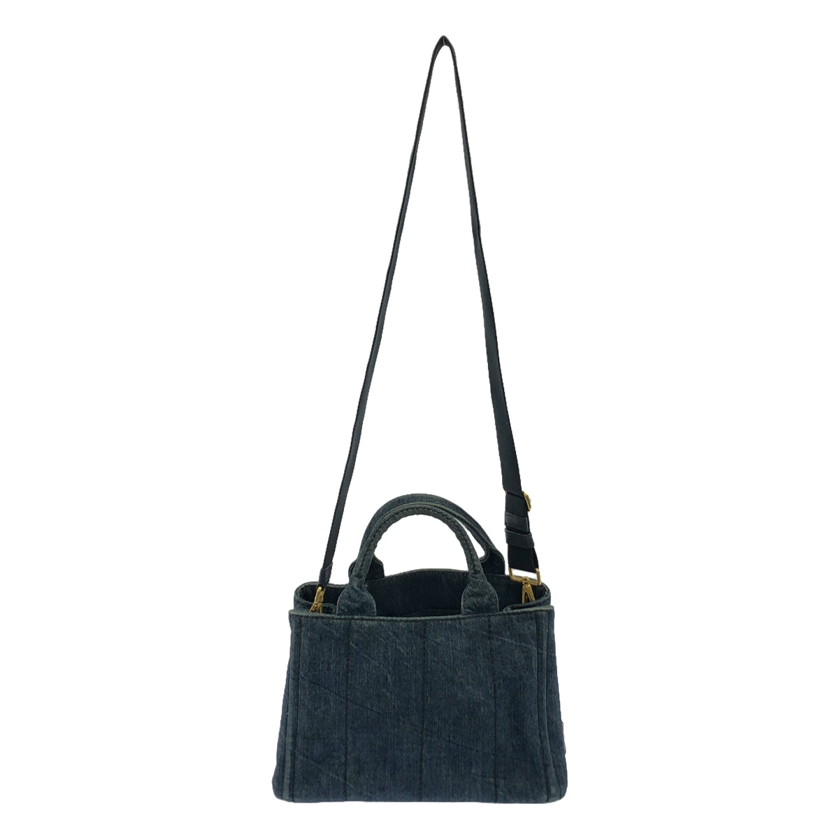 PRADA | Canapa Logo Print Denim Tote Bag | Small | Women's