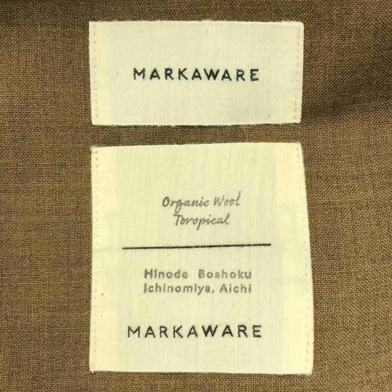 【美品】  MARKAWARE / マーカウェア | SUCK COAT ORGANIC WOOL TROPICAL / シングルブレスト ジャケット | 3 | khaki | メンズ