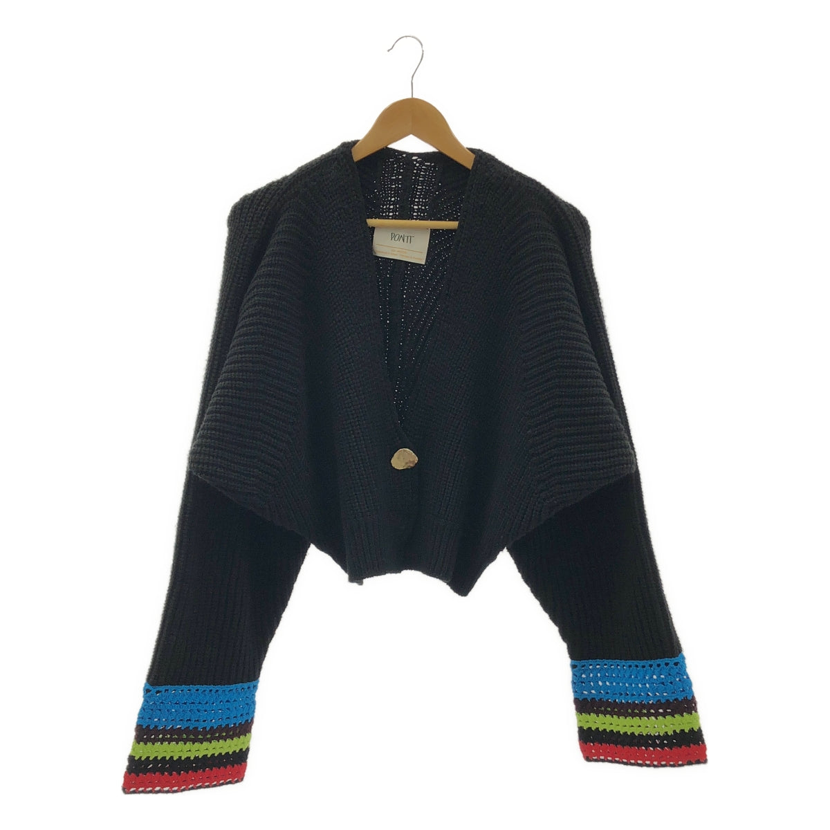 PONTI / 폰티 | 울 메탈 버튼 크로셰 니트 카디건 | F | 여성