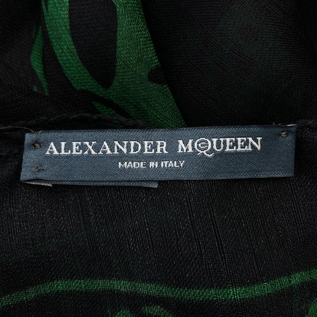ALEXANDER MCQUEEN / アレキサンダーマックイーン | スカルプリント 大判 シルク スカーフ ストール |