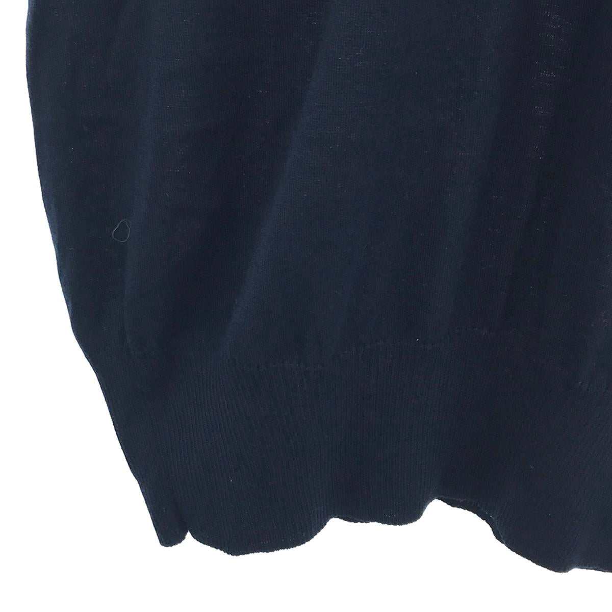 BLAMINK | Cotton Silk Cashmere 18G Sleeveless Knit | Size 38 | Navy | Women's