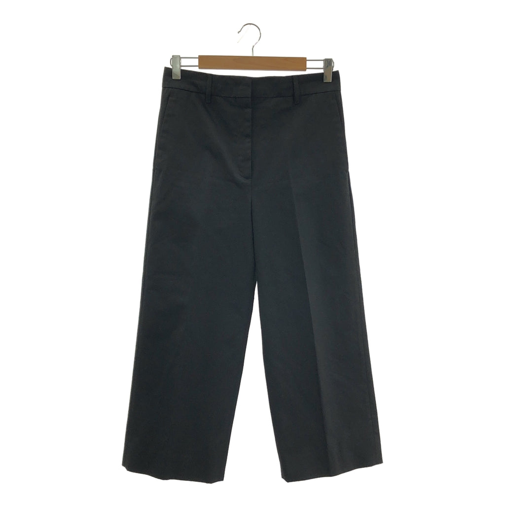 【미품】 PRADA / 프라다 | 코튼 와이드 슬랙스 팬츠 | 36 | 블랙 | 여성