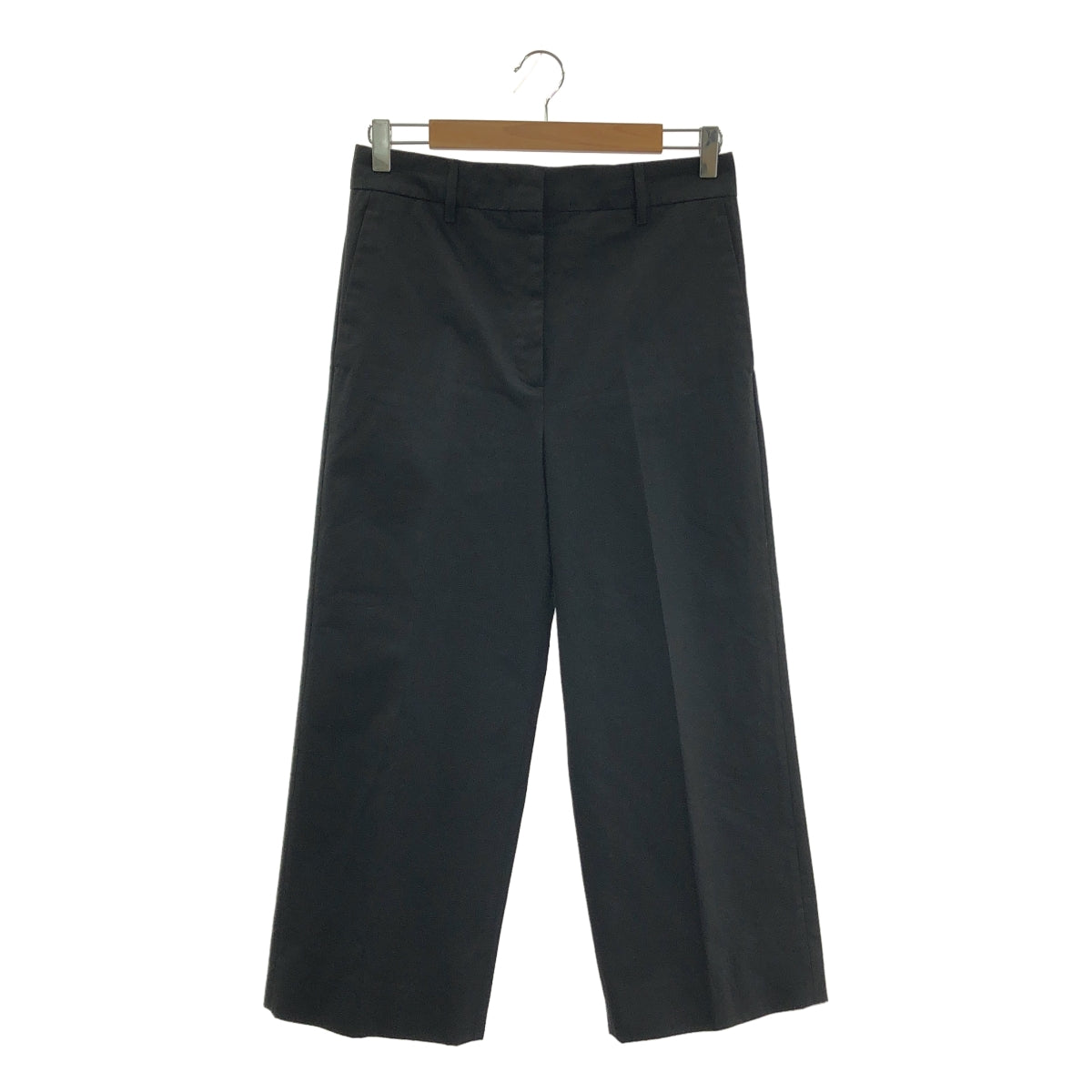 【미품】 PRADA / 프라다 | 코튼 와이드 슬랙스 팬츠 | 36 | 블랙 | 여성