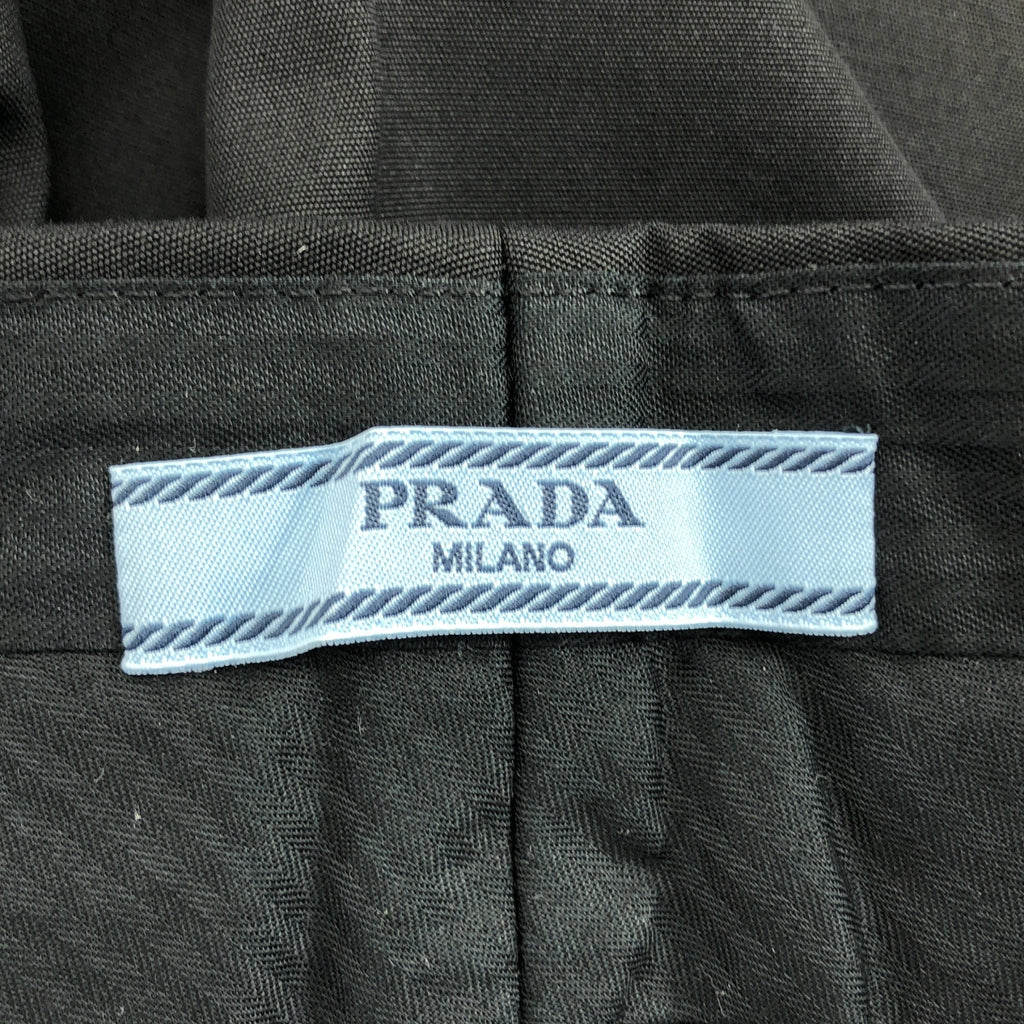 【미품】 PRADA / 프라다 | 코튼 와이드 슬랙스 팬츠 | 36 | 블랙 | 여성