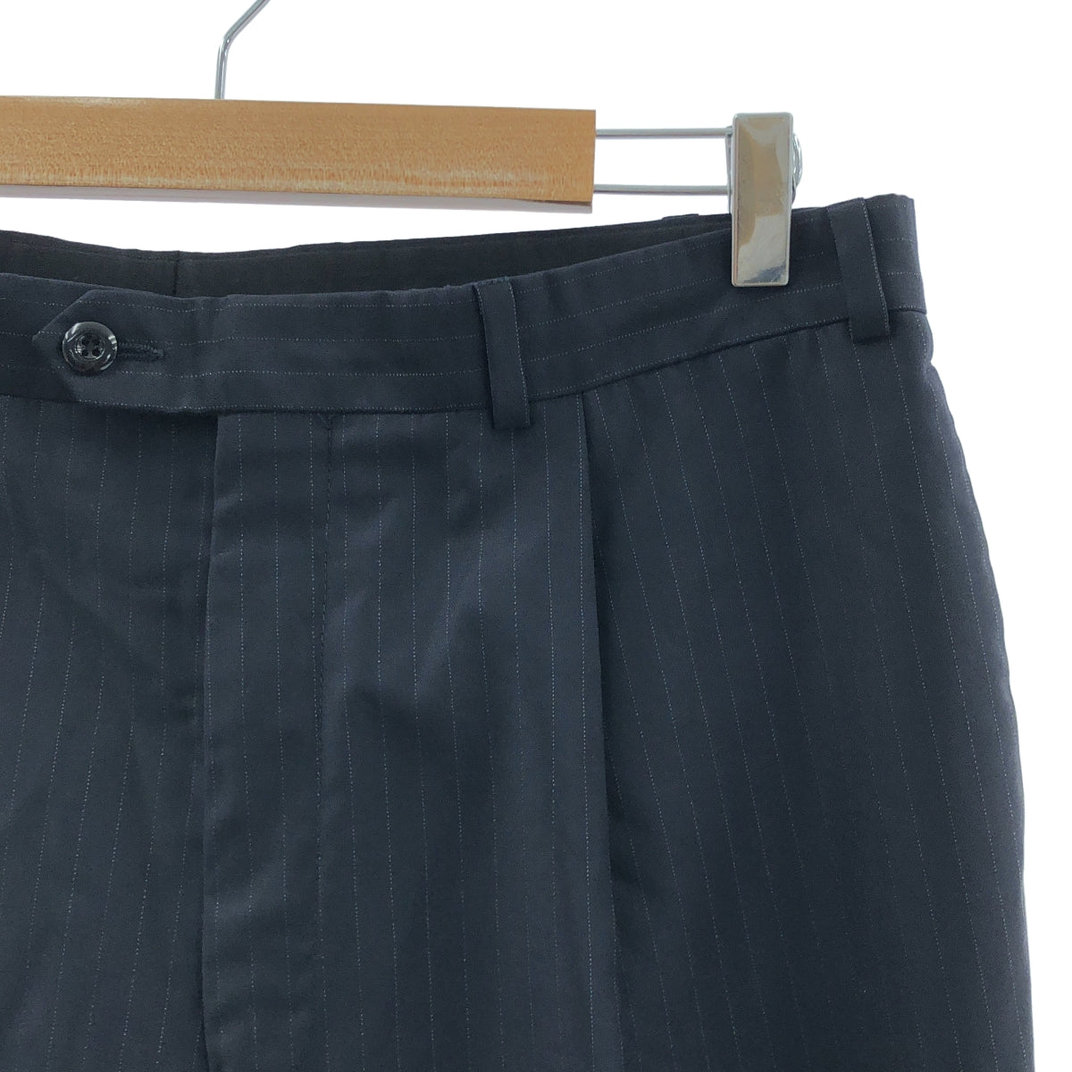 CALVIN KLEIN / カルバンクライン | CK / ストライプ 2タック ワイド スラックス パンツ |