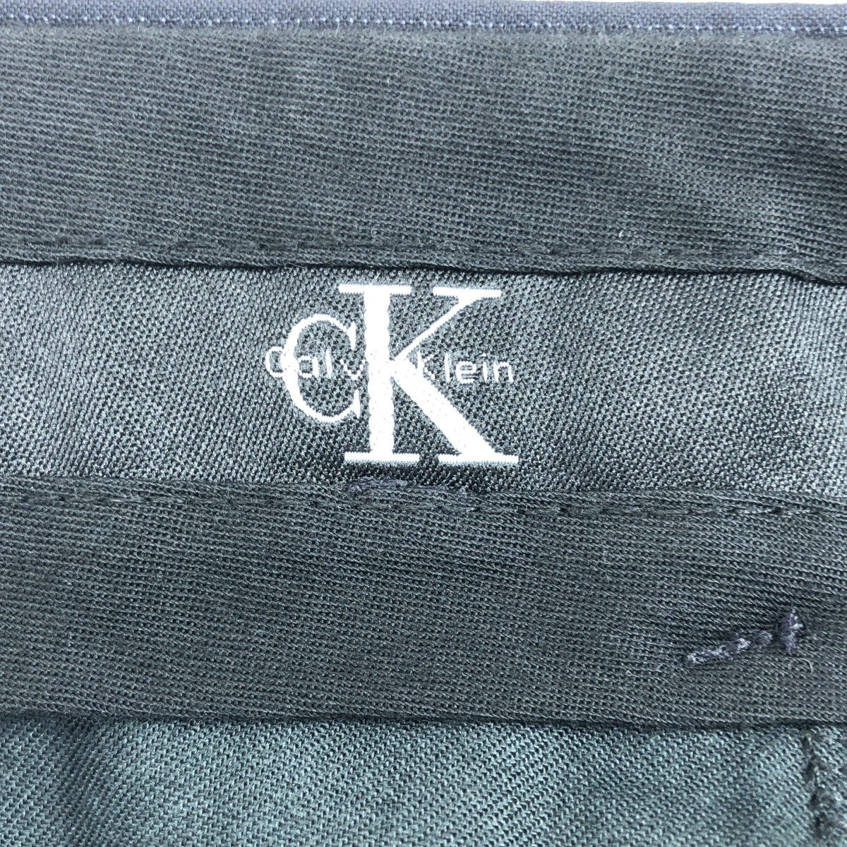 CALVIN KLEIN / カルバンクライン | CK / ストライプ 2タック ワイド スラックス パンツ |