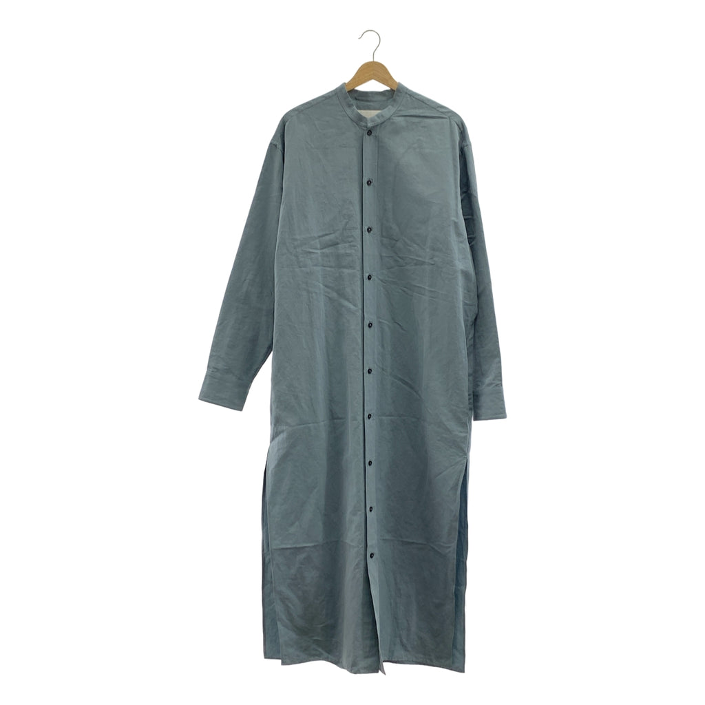 JIL SANDER+ / ジルサンダープラス | トルソー撮影お願いします | コットン リネン バンドカラー ロングシャツ | 48 | メンズ