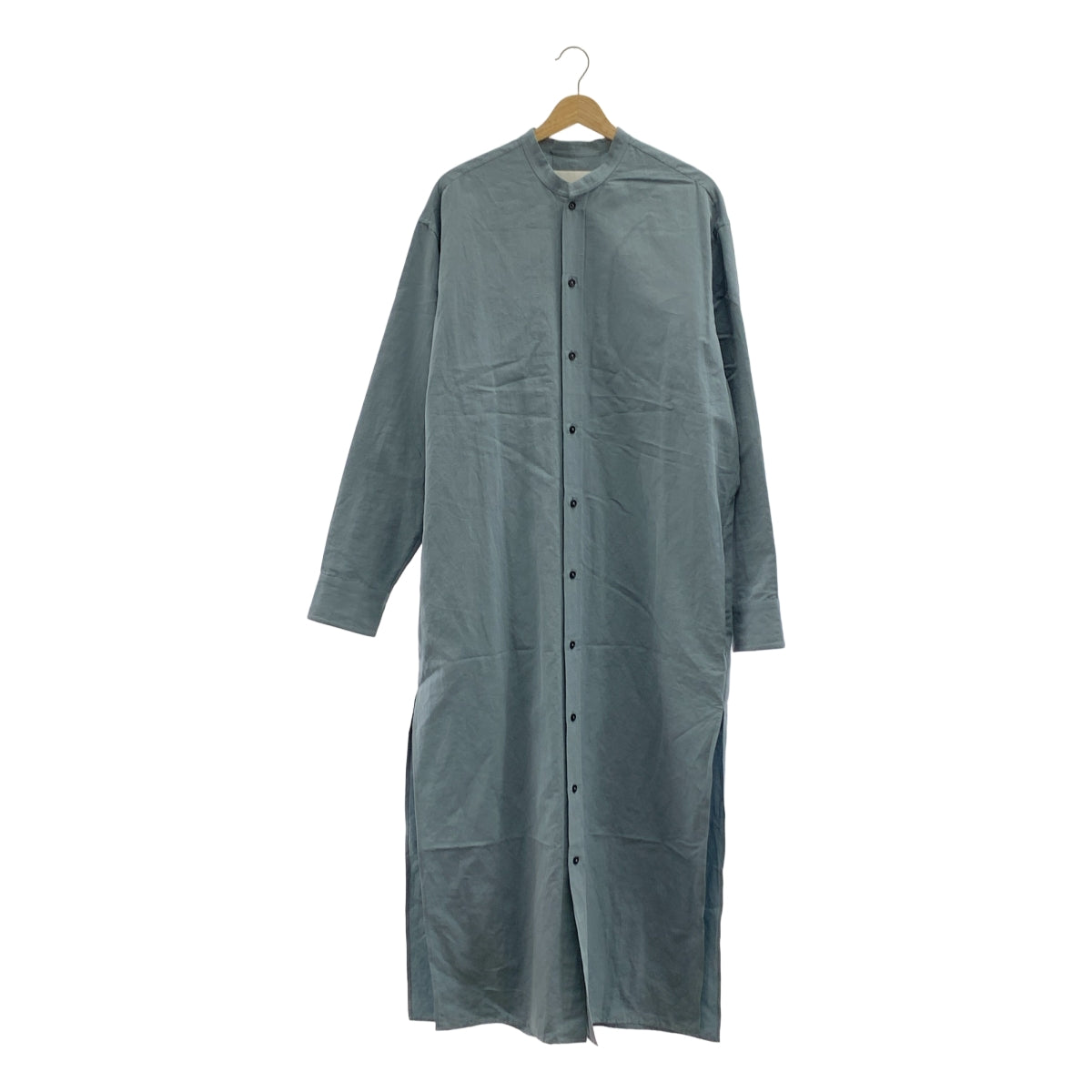 JIL SANDER+ / ジルサンダープラス | トルソー撮影お願いします | コットン リネン バンドカラー ロングシャツ | 48 | メンズ